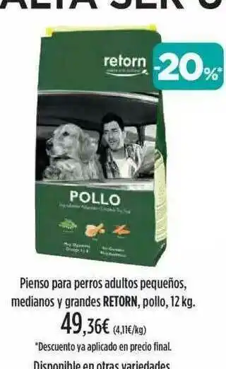 El Corte Inglés Pienso Para Perros Adultos Pequeños Medianos Y Grandes Retorn oferta