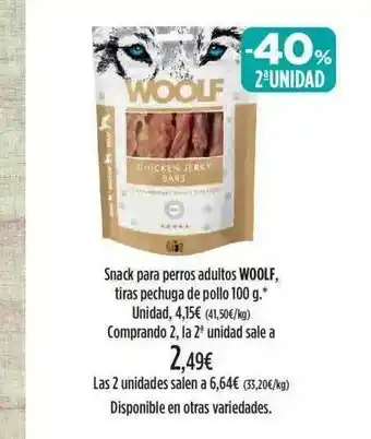 El Corte Inglés -50% 2a Unidad Snack Para Perros Adultos Woolf oferta