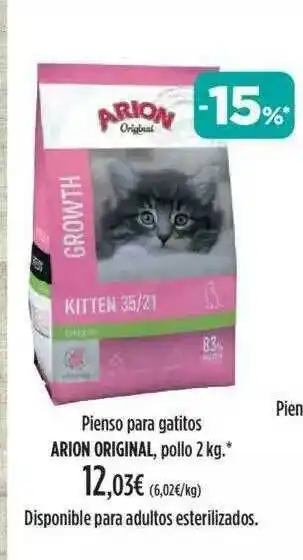 El Corte Inglés Pienso Para Gatitos Arion Original Pollo oferta