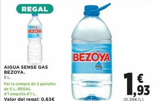 Hipercor Aigua Sense Gas Bezoya oferta