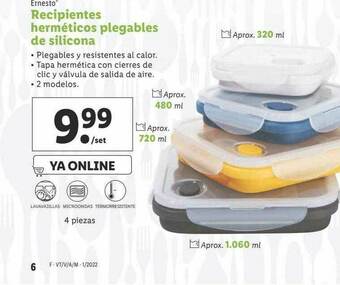 Lidl Ernesto Recipientes Herméticos Plegables De Silicona oferta