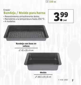 Lidl Ernesto Bandeja Molde Para Horno oferta