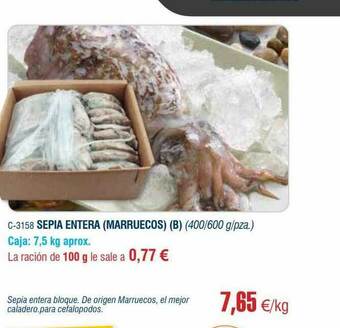 Abordo Sepia Entera (marruecos) (b) oferta