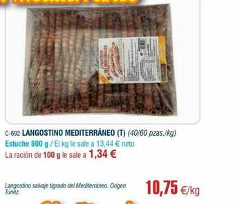 Abordo Langostino Mediterráneo (t) oferta