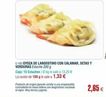 Abordo Gyoza De Langostino Con Calamar Setas Y Verduras oferta