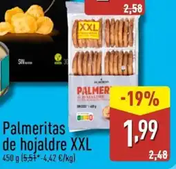 ALDI Palmeritas de hojaldre XXL oferta