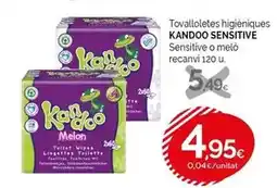 Condis Kandoo - tovalloletes higiéniques sensitive o melo recanvi oferta