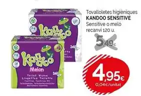 Kandoo - tovalloletes higiéniques sensitive o melo recanvi