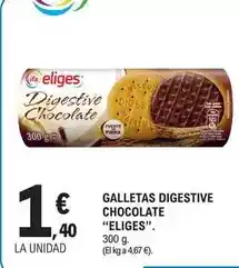 E.Leclerc Eliges - galletas digestive chocolate oferta