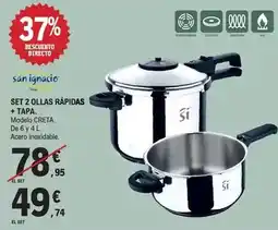 E.Leclerc San ignacio - set 2 ollas rápidas + tapa oferta