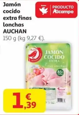 Alcampo AUCHAN Jamón cocido extra finas lonchas oferta