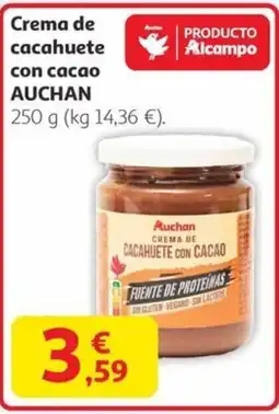 Alcampo AUCHAN Crema de cacahuete con cacao oferta