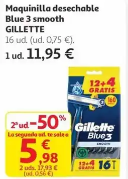 Alcampo GILLETTE Maquinilla desechable Blue 3 smooth oferta