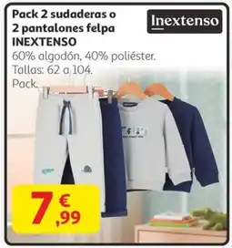 Alcampo INEXTENSO Pack 2 sudaderas o 2 pantalones felpa oferta