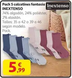 Alcampo INEXTENSO Pack 5 calcetines fantasía oferta