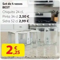 Alcampo BEST Set de 4 vasos oferta