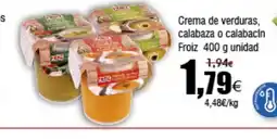 FROIZ Crema de verduras, calabaza o calabacín Froiz oferta