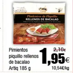 FROIZ ARTIQ Pimientos piquillo rellenos de bacalao oferta