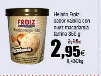 FROIZ FROIZ Helado sabor vainilla con nuez macadamia tarrina oferta