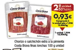FROIZ Chorizo o salchichón extra a la pimienta Costa Brava finas lonchas oferta