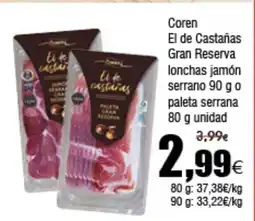 FROIZ COREN El de Castañas Gran Reserva lonchas jamón oferta