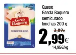 FROIZ Queso García Baquero semicurado lonchas oferta