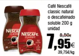FROIZ Café Nescafé classic natural o descafeinado soluble oferta