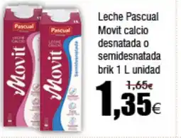 FROIZ Leche Pascual Movit calcio desnatada o semidesnatada oferta