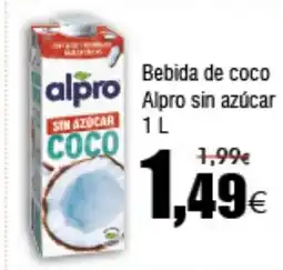 FROIZ ALPRO Bebida de coco sin azúcar oferta