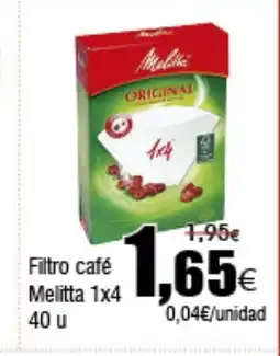 FROIZ MELITTA Filtro café oferta
