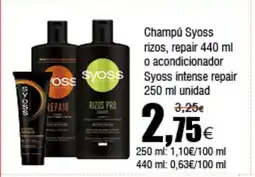 FROIZ SYOSS Champú repair o acondicionador intense repair oferta