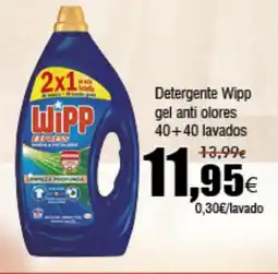 FROIZ WIPP Detergente gel anti olores 40+40 lavados oferta