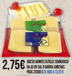 Claudio Queso montecastillo semigraso bajo en sal o barra lonchas oferta