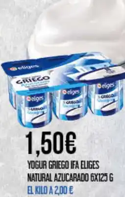 Claudio IFA ELIGES Yogur griego natural azucarado oferta