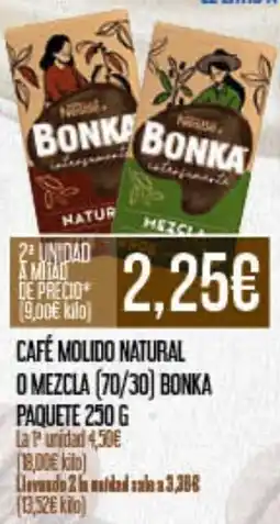 Claudio NESTLE Bonka café molido natural o mezcla (70/30) paquete oferta
