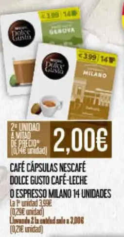 Claudio NESCAFÉ Café cápsulas dolce gusto café-leche o espresso milano oferta