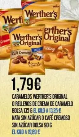 Claudio WERTHER'S Caramelos original o rellenos de crema de caramelo nata sin azúcar o café cremoso sin azúcar oferta