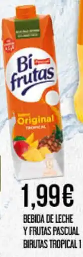 Claudio BIRUTAS Bebida de leche y frutas pascual tropical oferta
