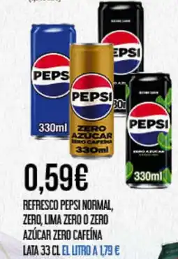 Claudio PEPSI Refresco normal, zero, lima zero o zero azúcar zero cafeína oferta