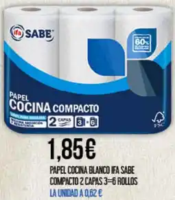Claudio IFA SABE Papel cocina blanco compacto 2 capas 3-6 rollos oferta