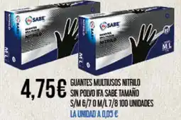 Claudio IFA SABE Guantes multiusos nitrilo sin polvo tamaño s/m 6/70 m/l 7/8 oferta