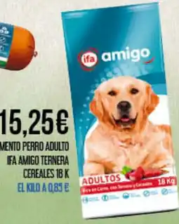 Claudio IFA AMIGO Alimento perro adulto ternera cereales 18 k oferta