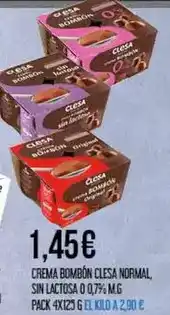 Claudio Clesa - crema bombón normal, sin lactosa oferta