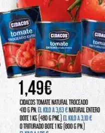 Claudio Cidacos - tomate natural troceado oferta