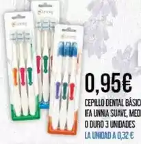 Claudio Unnia - cepillo dental basico, ifa suave, medi o duro 3 unidades oferta
