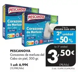 Supermercados Lupa PESCANOVA Corazones de merluza del Cabo sin piel oferta