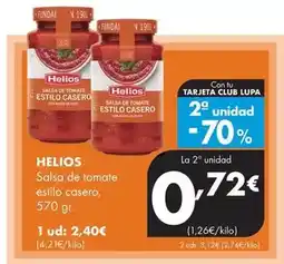 Supermercados Lupa HELIOS Salsa de tomate estilo casero oferta