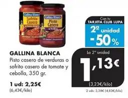 Supermercados Lupa GALLINA BLANCA Pisto casero de verduras o sofrito casero de tomate y cebolla oferta