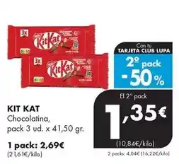 Supermercados Lupa KIT KAT Chocolatina oferta