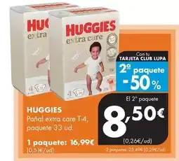 Supermercados Lupa Huggies - pañal extra care t-4 oferta